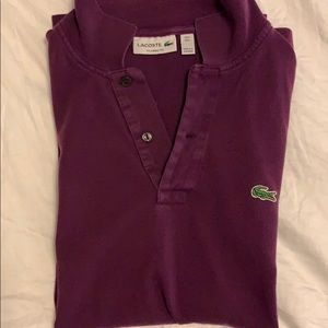 Mens Purple Lacoste Classic Fit Polo Size L
